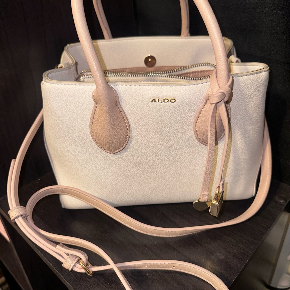 ALDO Cream and Tan Satchel